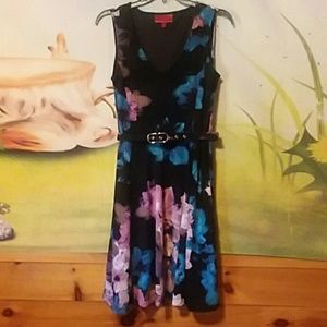 Jennifer Lopez floral dress with belt